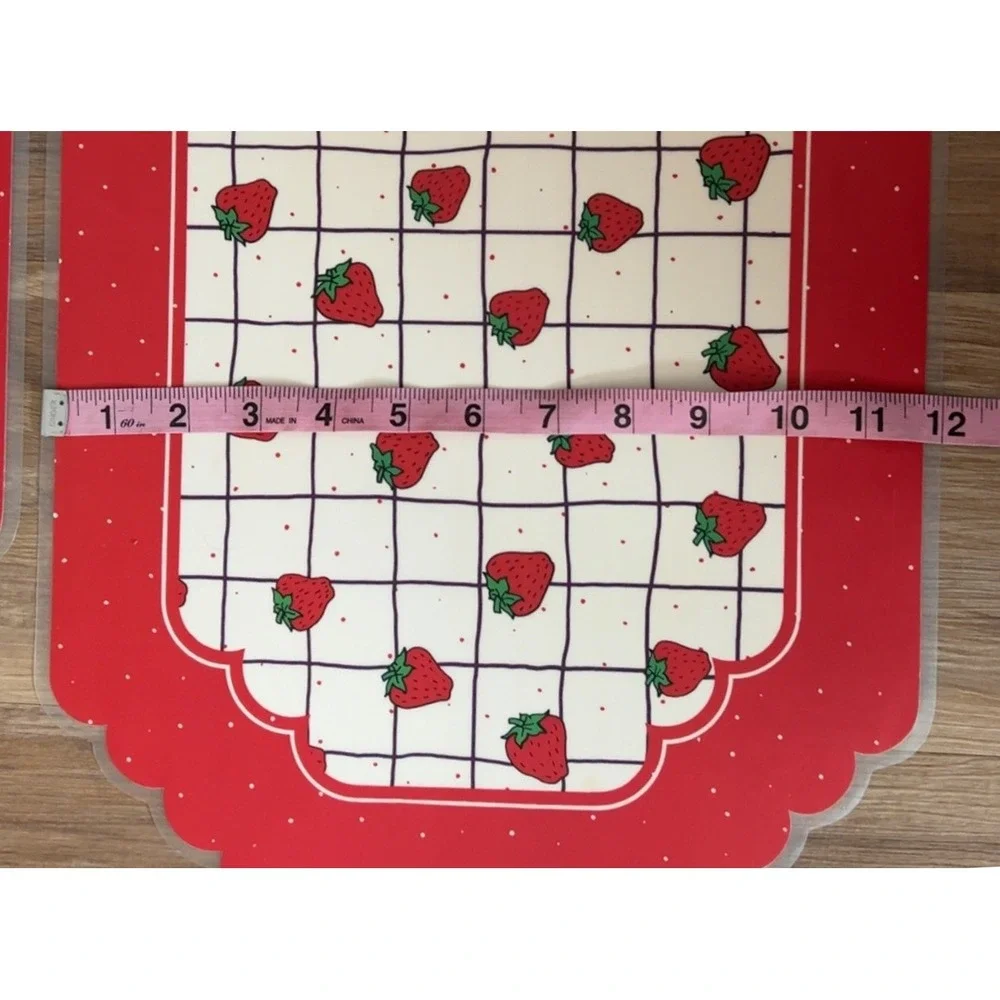 Vintage Strawberry Reversible Place Mats 1987 Made in USA | Set of 4